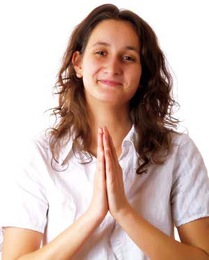 Confident good looking young woman smiling